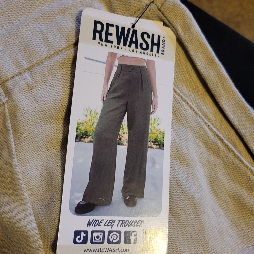 Rewash Linen Blend Trousers in Beige